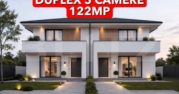 Duplex 5 camere 122mp utili, 350mp teren Mosnita Noua