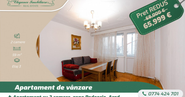 Apartament cu 2 camere. Zona Podgoria. Arad