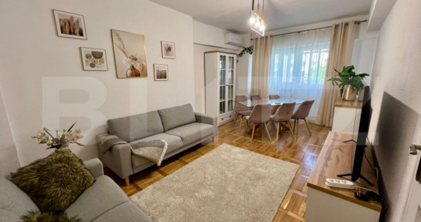 Apartament modern cu 3 camere, 85 mp, centrala si AC, zona C