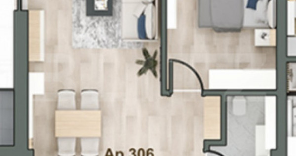 Apartament cu 2 camere, 58 mp, semifinisat, zona Iulius Mall