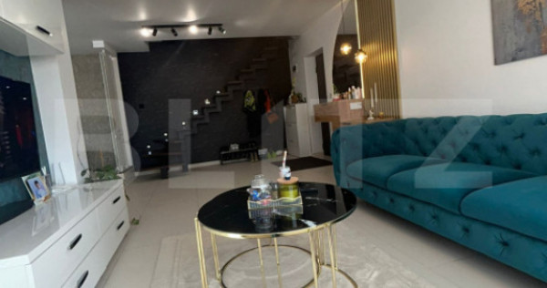 Apartament tip duplex, 100 mp, 4 camere, mobilat modern, cur
