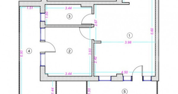 Apartament 2 camere, 44 mp, finisat, zona Donath