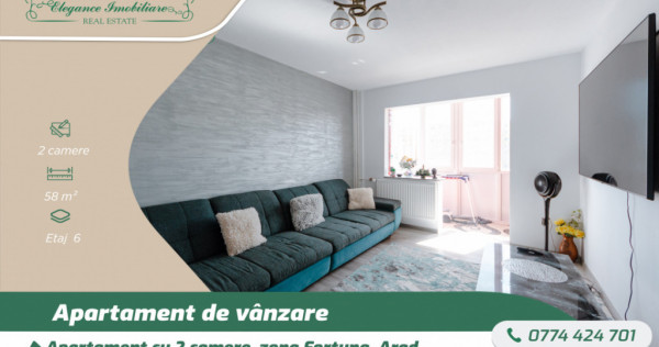 Apartament cu 2 camere,zona Fortuna, Arad