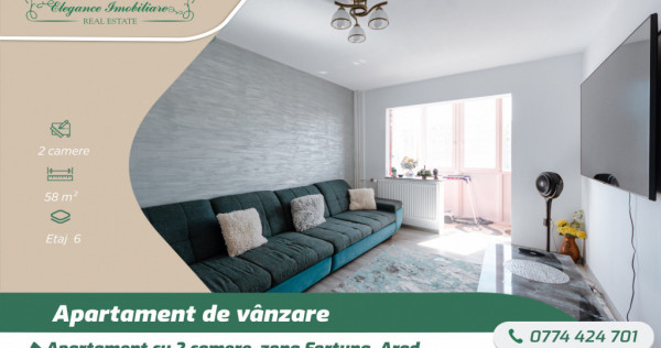 Apartament cu 2 camere,zona Fortuna, Arad