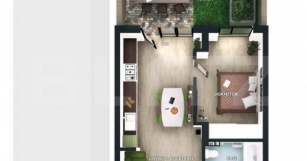 Apartament 2 camere, terasa, CF, parcare subterana, boxa, zo