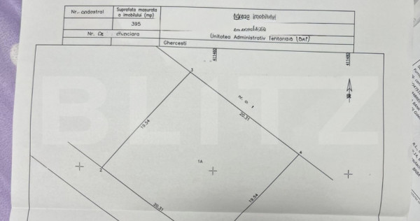 Teren intravilan 395 mp, front 20,3m &ndash; Ghercesti zona Aero