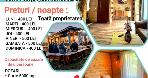 Cabana de &icirc;nchiriat 400 lei toată proprietatea