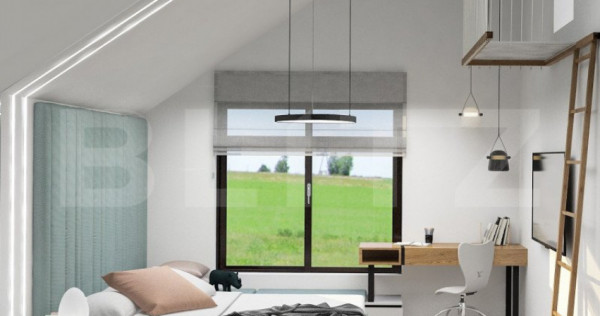 Casa individuala la rosu, 400 mp, 4 camere, P+M, zona Stupin