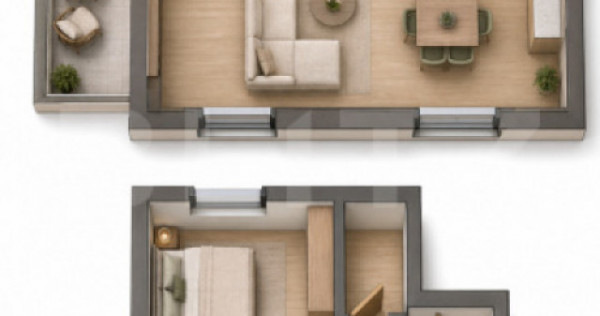 Apartament cu scara interioara cu 4 camere și terasă, 106,