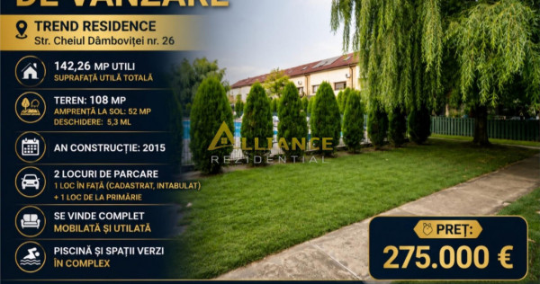 TREND RESIDENCE Vila Insiruita P 1 M 4 Camere 2 Bai Mobilata