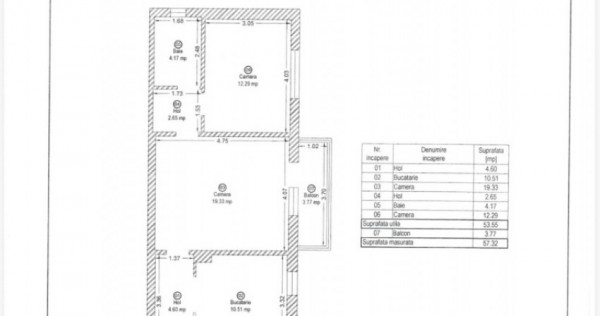 Apartament cu 2 camere, 53.55 mp, mobilat &ndash; zona Girocului