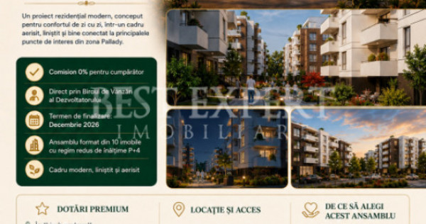 2 Camere Decomandat | 57,90 mp | Bucătărie Separată | Com