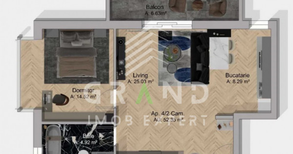 Apartament NOU 2 camere I 45mp + 7mp balcon I Sesul de sus I