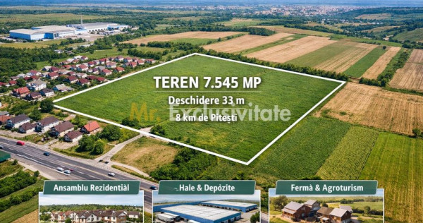 Teren intravilan 7.545 mp &icirc;n ideal rezidențial sau hale