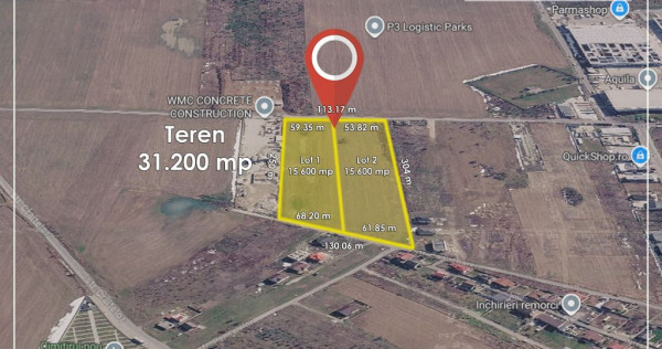Dragomiresti Valea - Langa Centura, teren 15.600 mp, 28E/mp