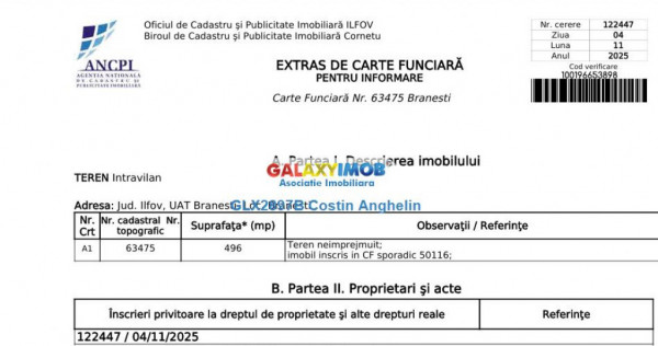 Oportunitate de investitie: Teren intravilan 496 mp - Vadu A