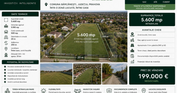 Teren intravilan+extravilan, 5.600 mp, zona Tătărani, Băr