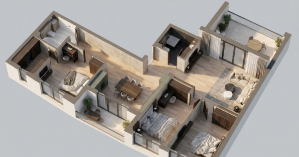 Penthouse 4 camere 100 mp,balcon 7 mp,terasa 18 mp,Someseni,