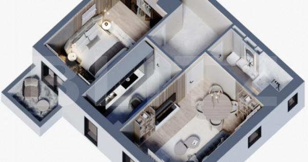 Apartament 2 camere, 58 mp, zona Frumoasa