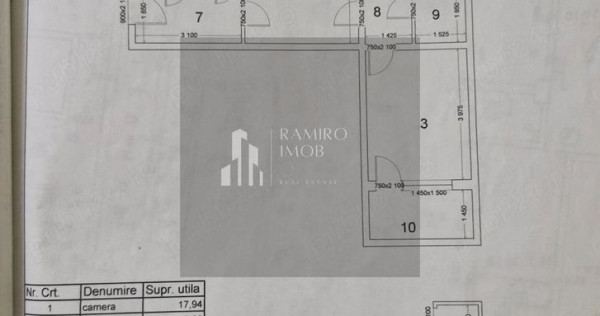Apartament 3 camere 64 mp /boxa 4 mp| Titan | Parter | Bloc reabilitat