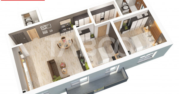 Apartament 73 mp 3 camere decomandat 2 bai Comision 0 Doamna