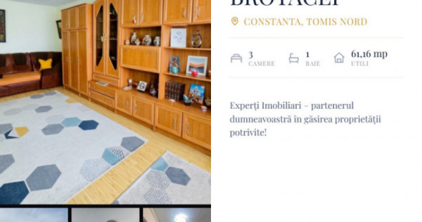 Apartament 3 camere de vanzare - zona Brotacei, Tomis Nord