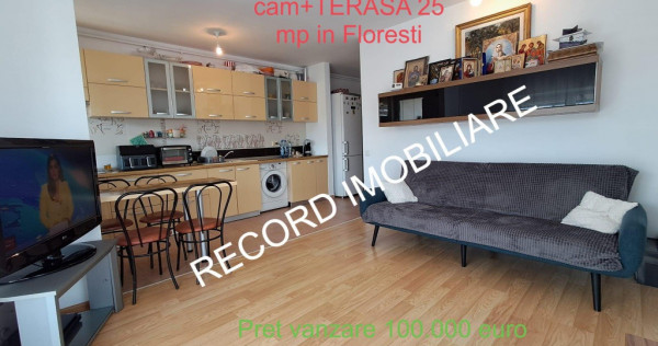 Apartament 3 camere 55 mp si terasa 25 mp, parcare Floresti