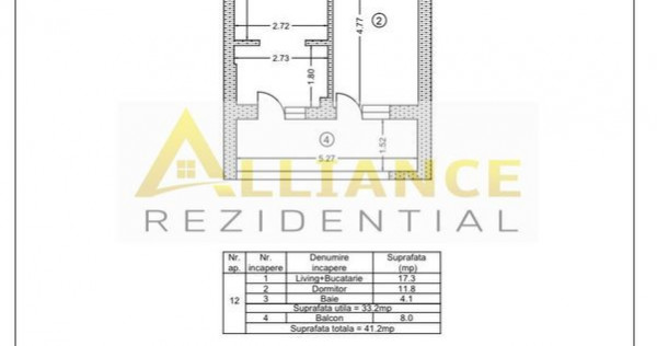 Apartament 2 camere tip studio