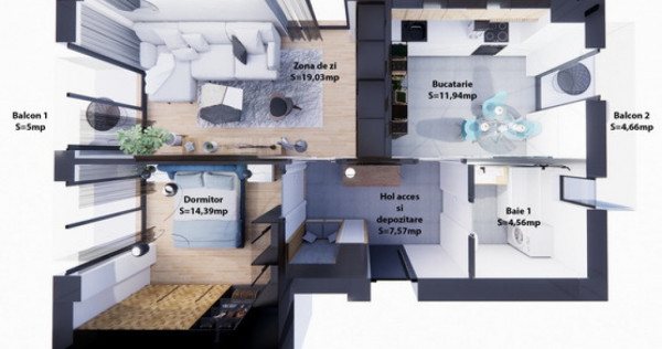 Apartament Nou 2 camere, Goldis Residence-Comision 0%