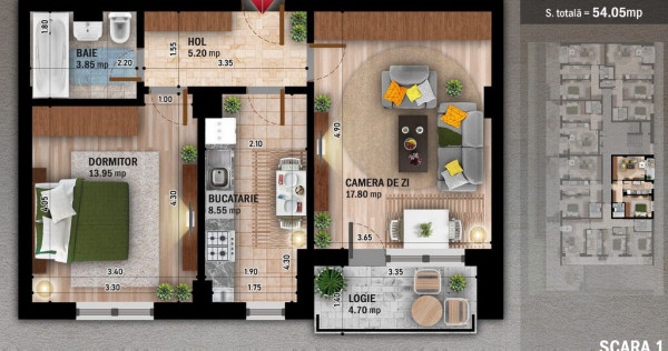 Titan apartament 2 camere decomandat clasic