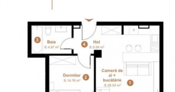 Apartament cu 3 camere, in zona linistita, bloc nou