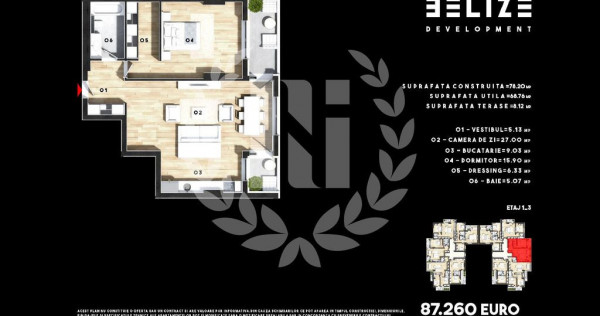 APARTAMENT 2 CAMERE CERNICA 2 TERASE 68 MP