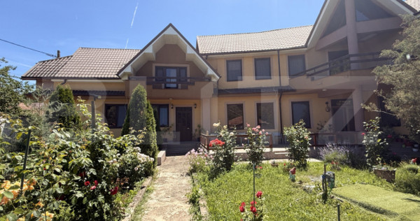 Casă P + M 369 mp utili, teren 1.515 mp, foișor, Leamna de