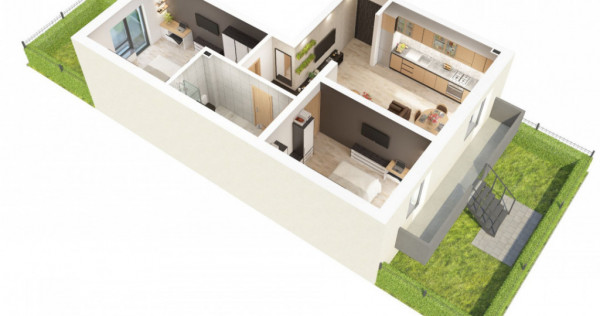 Vanzare Apartament 3 camere 62mp balcon gradina D-na Stanca