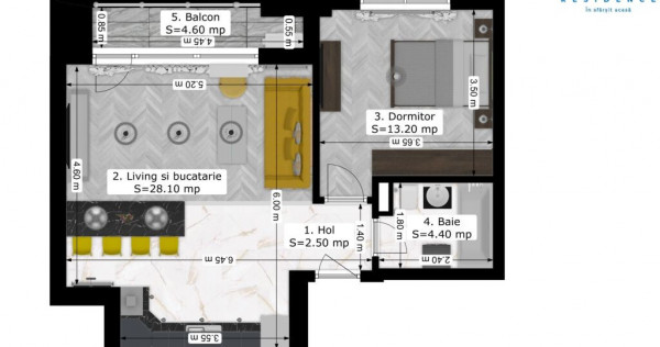 Rahova-Oxy Residence 2 camere Tip F mobilat/utilat