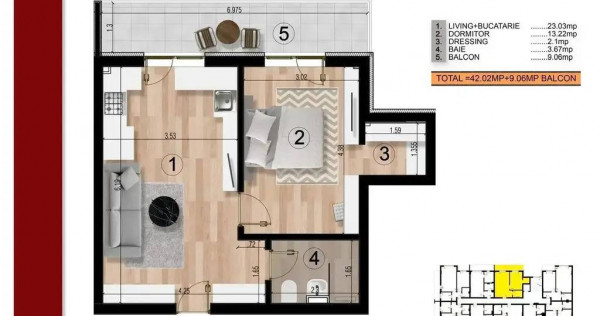 Apartament 2 Camere - Berceni - Bloc 3