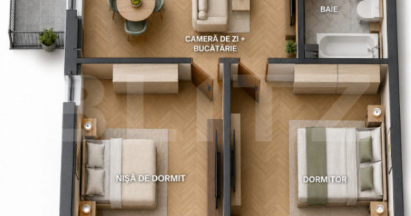 Apartament 3 camere Apahida 55mp | Complex Estimo | Ideal pe