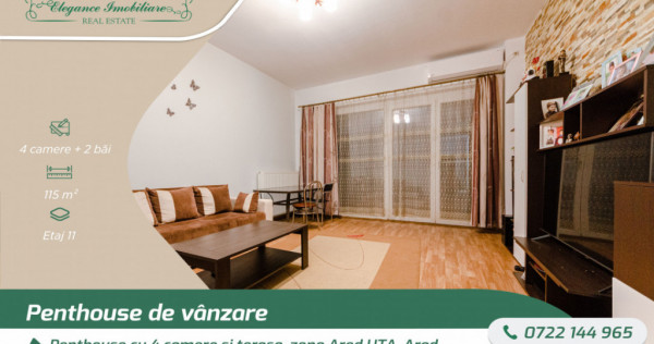 Penthouse cu 4 camere si terasa, zona Ared UTA, Arad