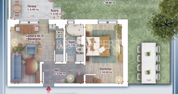 3 minute STB -Apartament 2 camere cu gradina