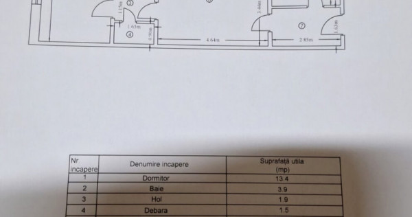 NORD 2 cam. parter/4 , bl.beton,balcon ,54 mp - 55000 euro