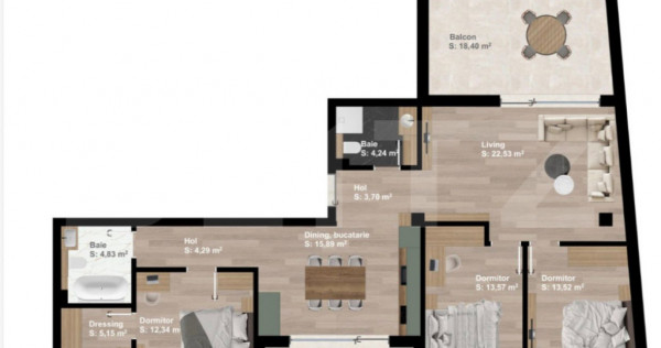 Apartament 4 camere, 100mp, finisat, zona Traian Vuia