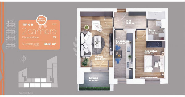 Apartament 2 camere | Decomandat | Preț Promoțional
