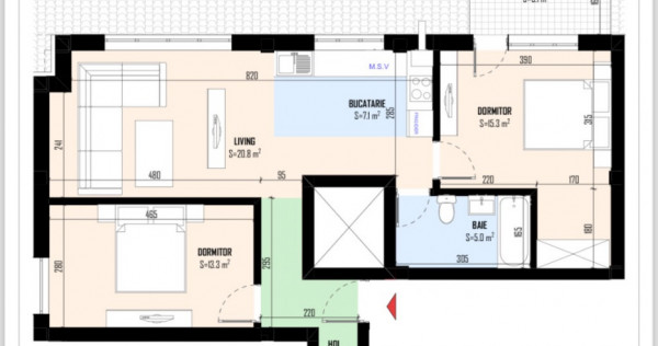 Ap.3 camere, finisaje la alegere, încălzire în pardoseala