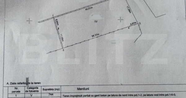 Teren intravilan 744mp, toate utilitatile, zona Carcea
