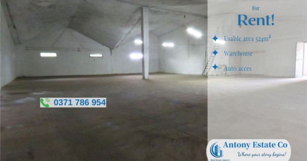 Antony Estate | Chirie Hala Depozit, Atelier - 524 mp, Calea