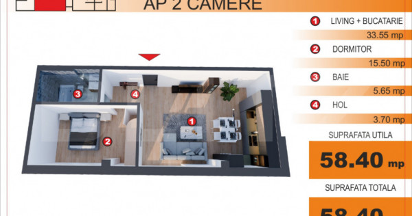 Comision 0%! Apartament 2 camere, EXCLUSIV in Blitz, zona Im
