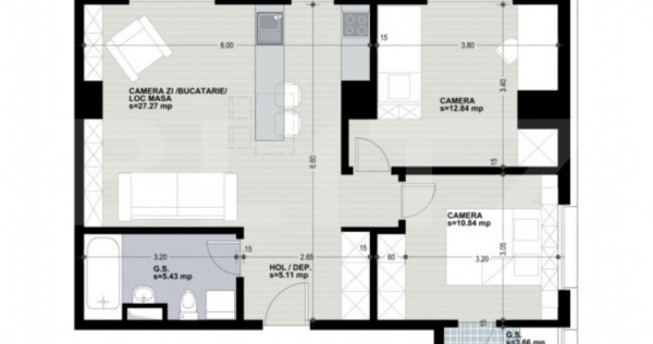 Apartament cu 3 camere, 2 bai, 65 mp, bloc nou, zona Iulius