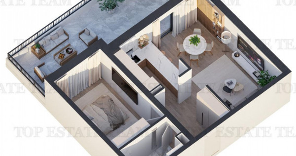 Apartament 2 camere cu terasa 27mp bloc nou Rahova-sector 5