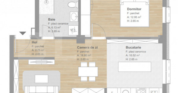 APARTAMENT FINISAT, 51mp, tva inclus, ansamblu nou, zona Tin