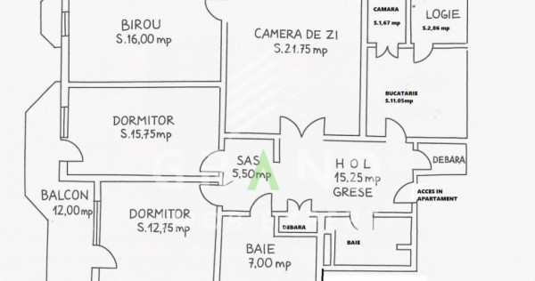 Apartament spațios de închiriat | 4 camere | 2 bai | Repub